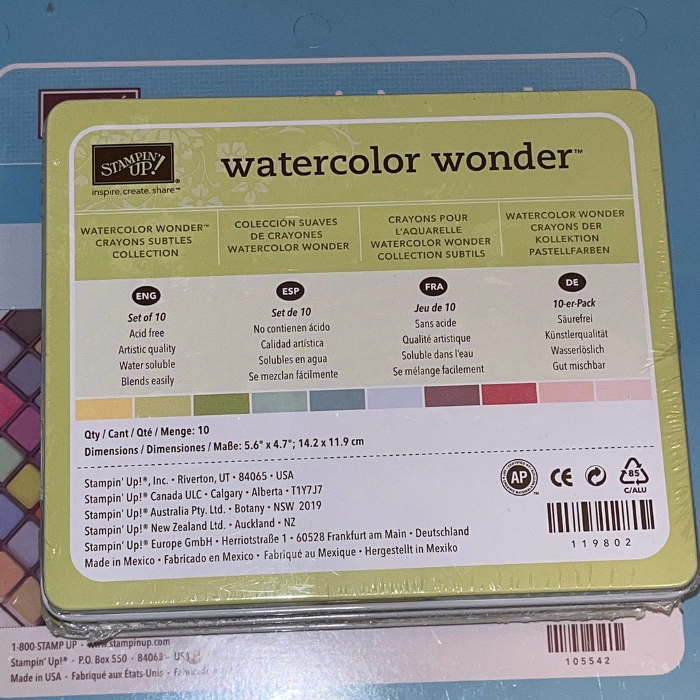Stampin Up! Watercolor Wonder Crayons Set of 10 Subtles